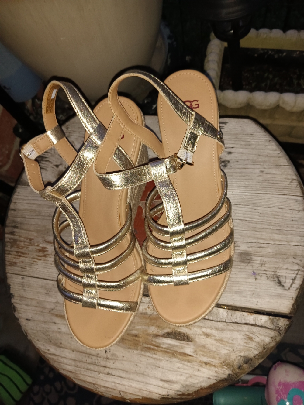 Metallic Gold Strappy Women's Sandals - UGG